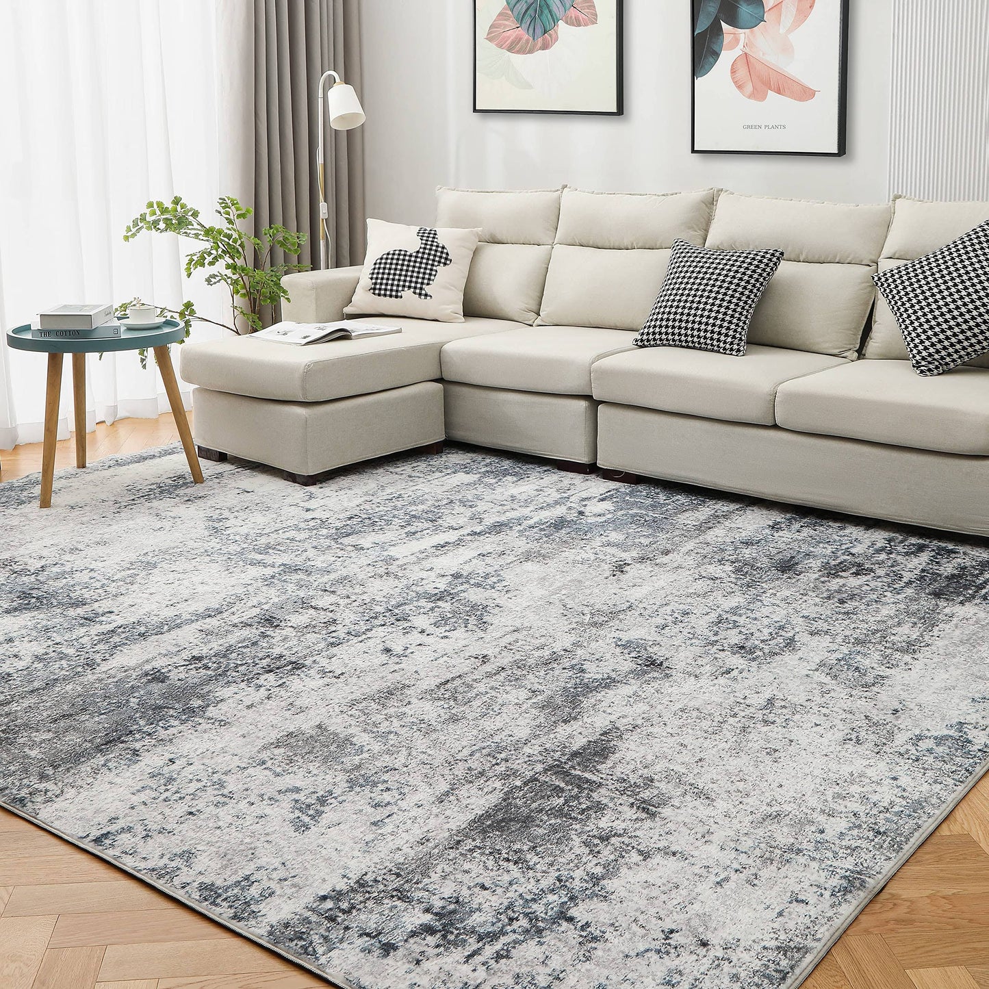 Macro Sen Area Rug Living Room Rugs: 8x10 Indoor Abstract Soft Fluffy Pile Large Carpet with Low Shaggy for - Product image 1