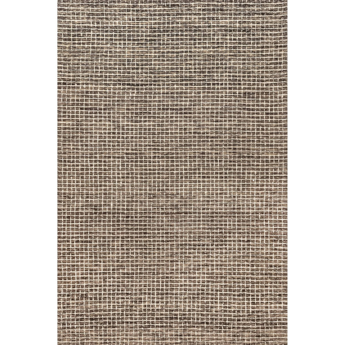Arvin Olano x RugsUSA - Melrose Checked Wool Area Rug Brown 6' x 9' - Product image 1