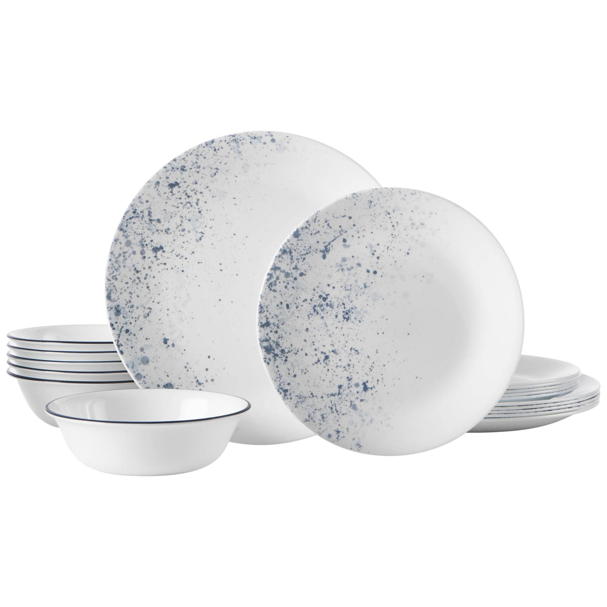Corelle 18-Piece Service for 6 Chip Resistant Indigo Speckle Dinnerware Set - Product image 1