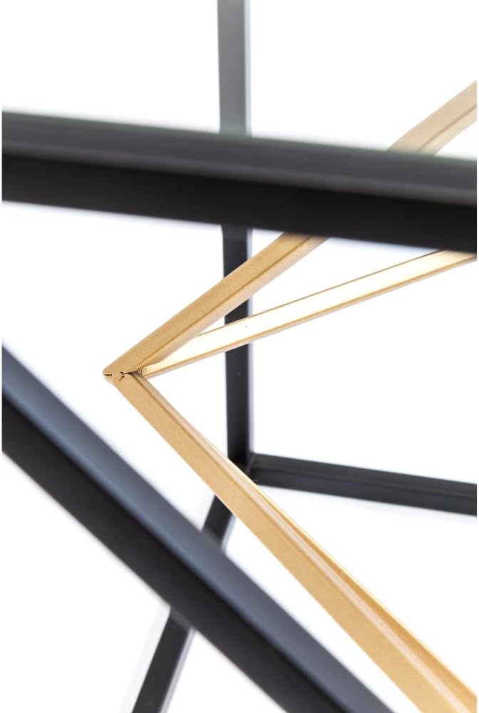 Kare Design Prisma Side Table, Gold/Black, Glass, Steel, Modern, Living Room Table, Furniture, Interior Decoration, Bedroom Decoration, Home, 45x45x45cm