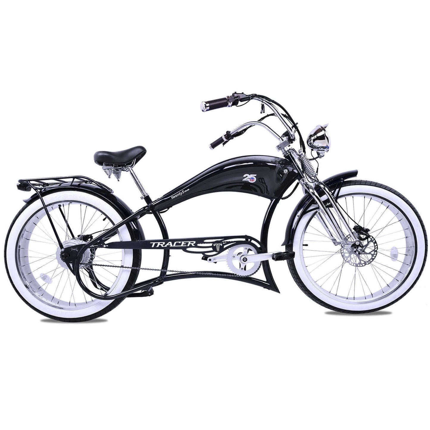 Twenty5 DS Chopper Stretch Cruiser E - Bike, 26" Wheels, 800W Motor, Disc Brake, for Men, Black - Product image 4