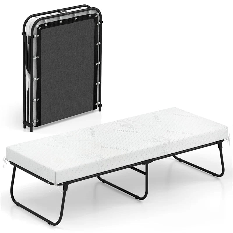 Cot Size Rollaway Guest Bed with Memory Foam Mattress, 75"x31" Portable Folding Bed with Heavy-Duty Metal - Product image 2
