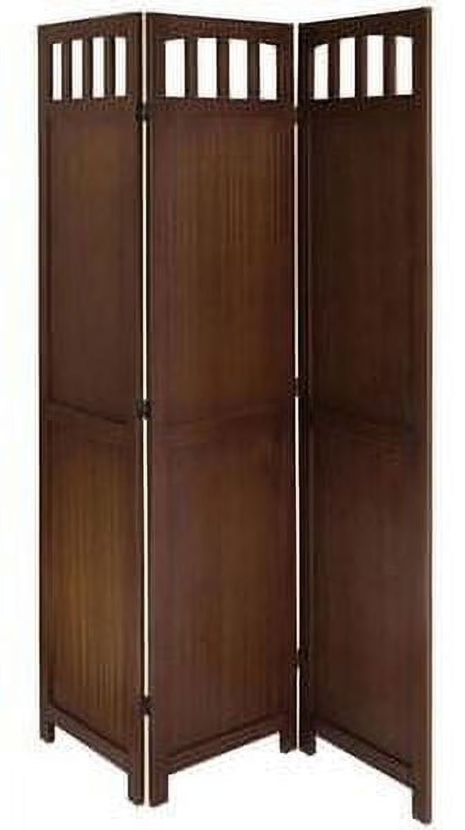 Legacy Decor Solid Wood 4 Panel Room Divider, 70" Tall, Black Finish, Freestanding - Product image 2