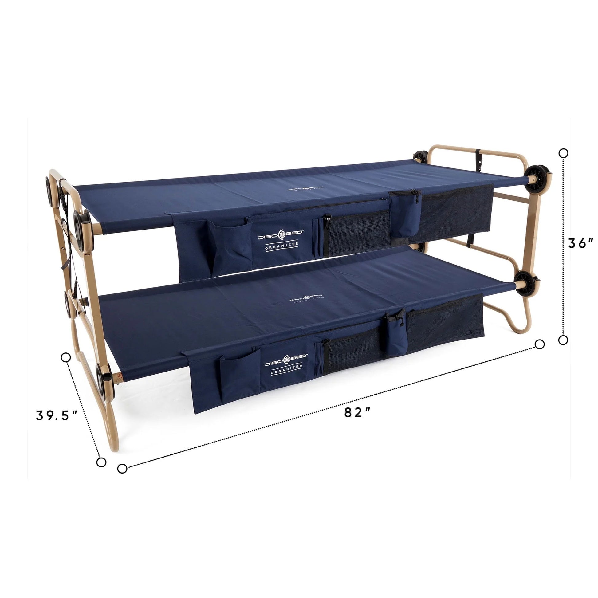 Disc - O - Bed XL Cam - O - Bunk Benchable Double Cot with Storage Organizers, Navy - Product image 6