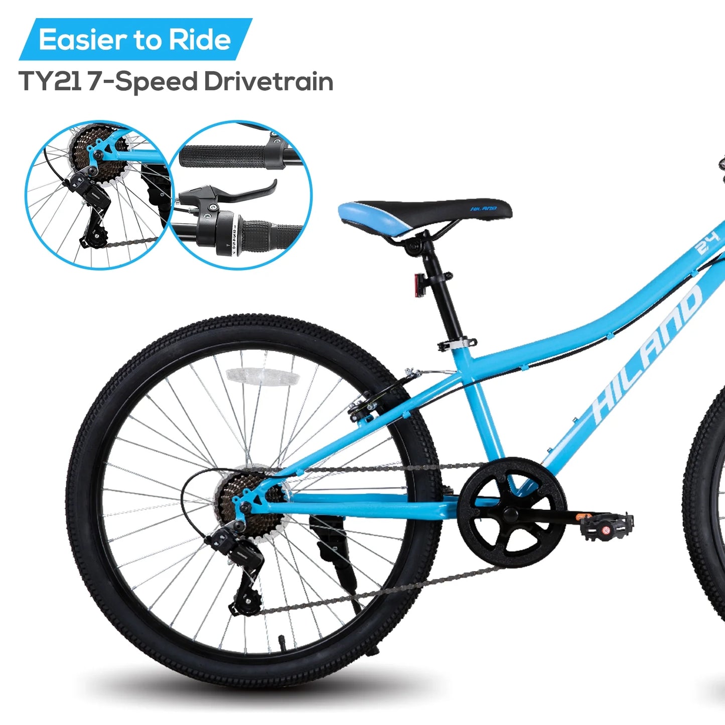 Hiland 24 in Mountain Bike, Front Suspension Fork Bicycles for Adults Multiple Colors
