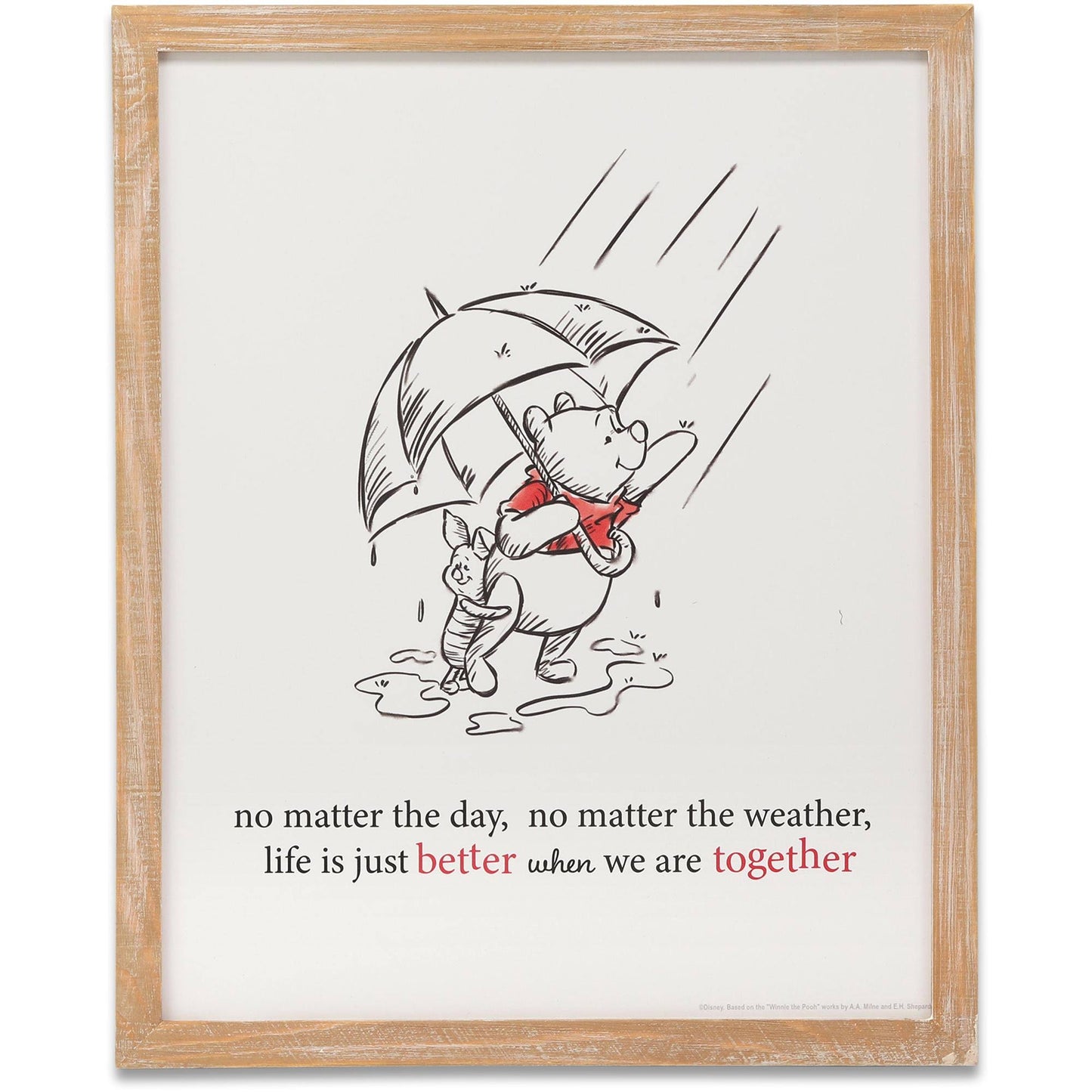 Open Road Brands Disney's Winnie The Pooh Better Together Wood Framed Wall Decor - One Size Fits All - Product image 1
