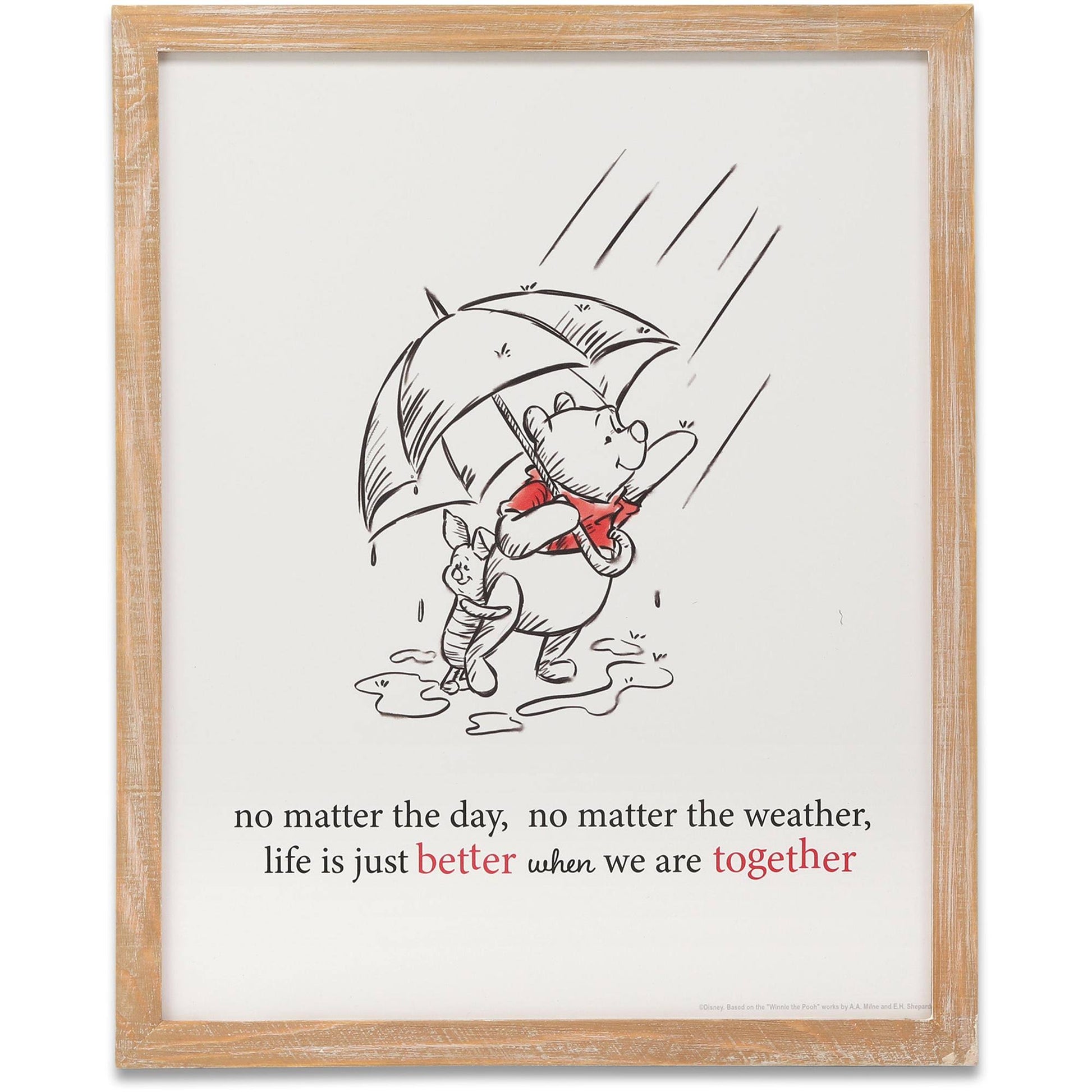 Open Road Brands Disney's Winnie The Pooh Better Together Wood Framed Wall Decor - One Size Fits All - Product image 1