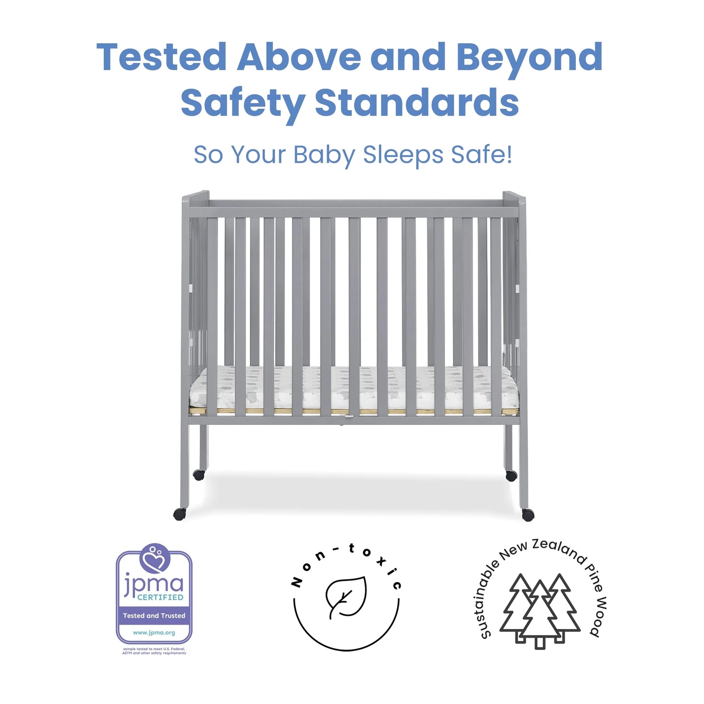 Delta Children Lee Portable Folding Mini Crib with 1.5 - Inch Mattress - Greenguard Gold Certified - Product image 24