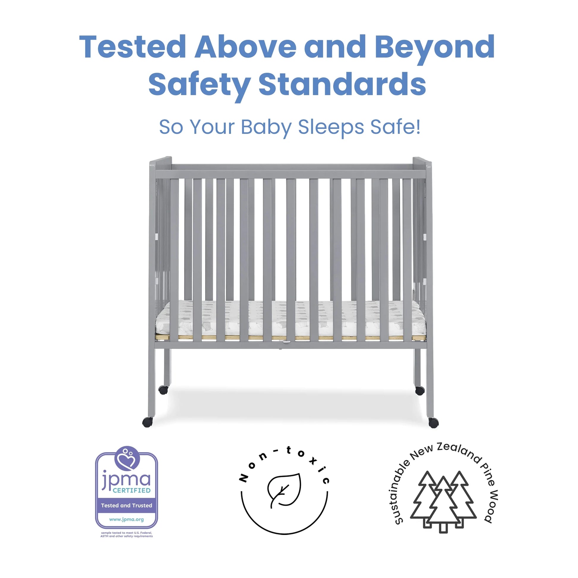 Delta Children Lee Portable Folding Mini Crib with 1.5 - Inch Mattress - Greenguard Gold Certified - Product image 24