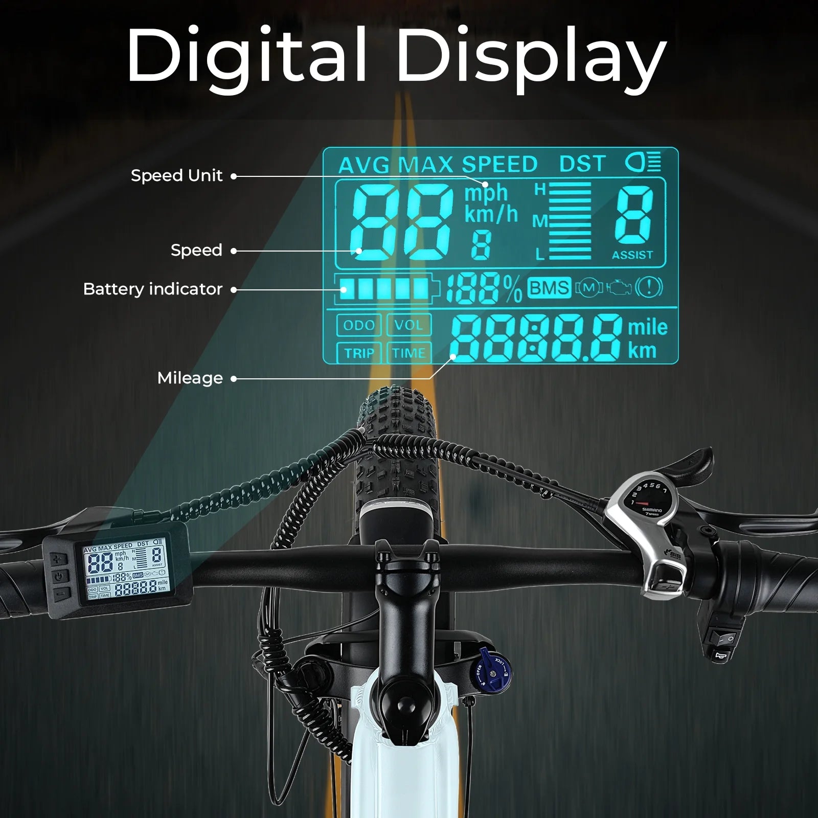 ANCHEER Electric Bike for Adults Peak 1000W Electric Bicycle 48V 15AH Battery Electric Bike 26" x 4.0" Fat - Product image 2