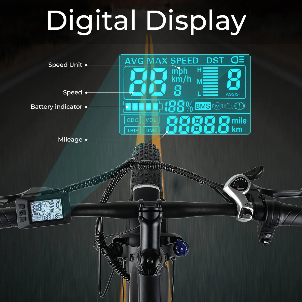 ANCHEER Electric Bike for Adults Peak 1000W Electric Bicycle 48V 15AH Battery Electric Bike 26" x 4.0" Fat - Product image 26
