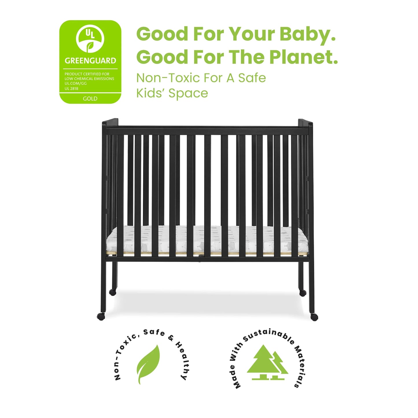 Delta Children Lee Portable Folding Mini Crib with 1.5 - Inch Mattress - Greenguard Gold Certified - Product image 44