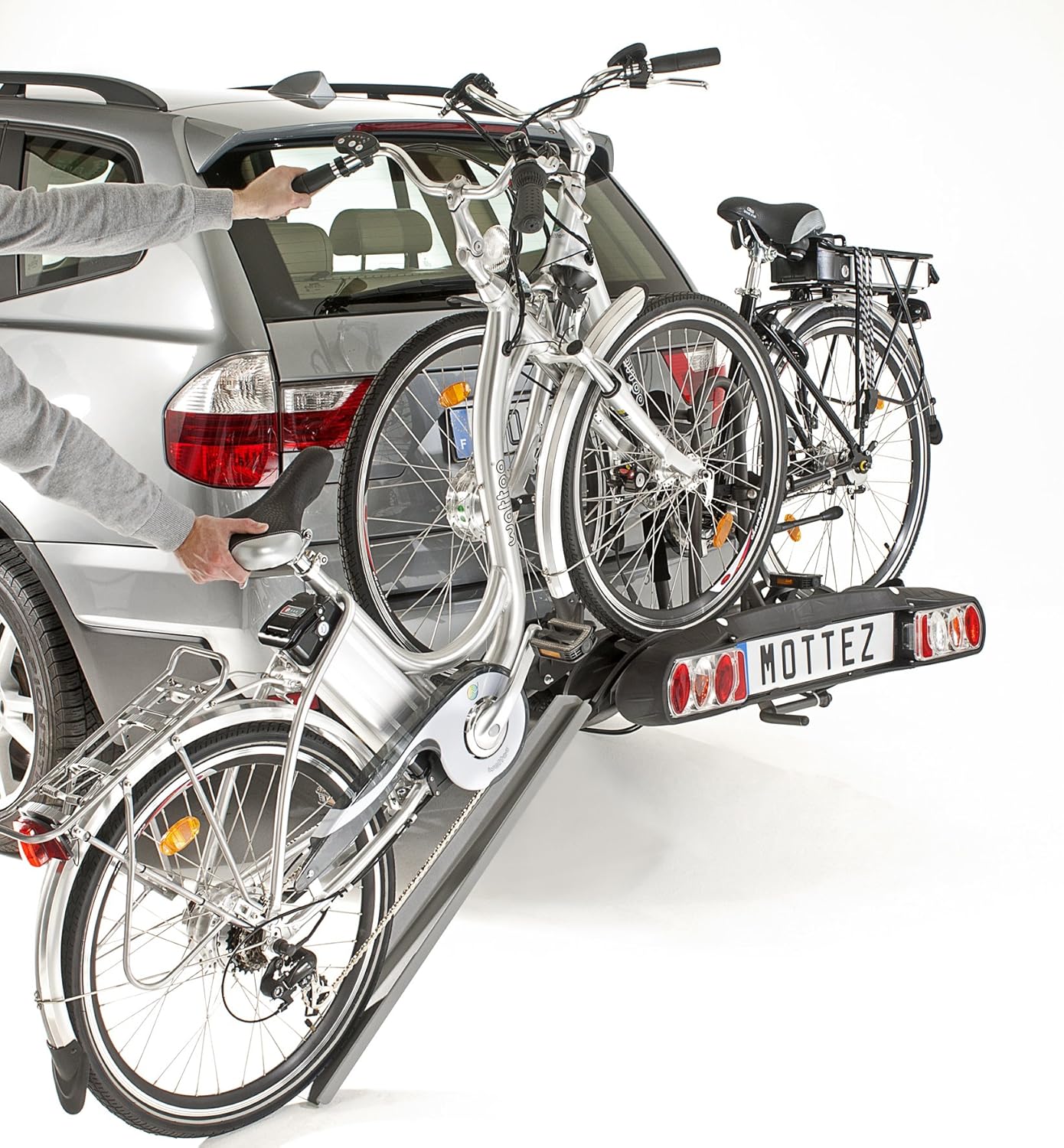 Mottez A028P2 2-Bike Electric Folding Bike Rack