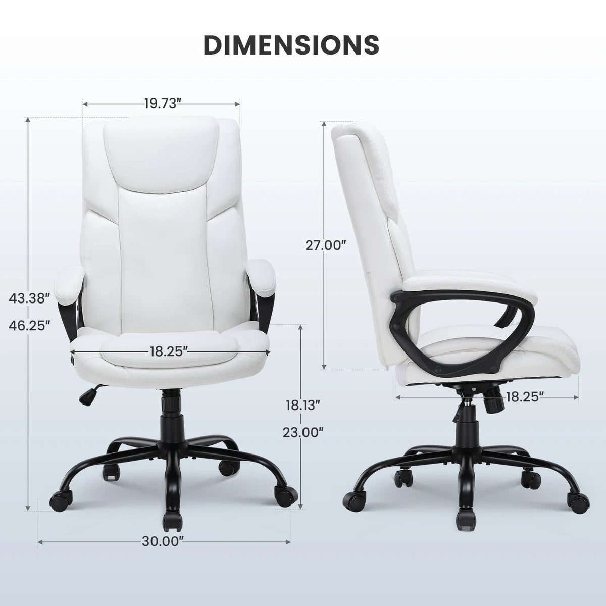 Mainstays Executive Ergonomic High Back Leather Home Office Desk Chair, Black - Product image 46