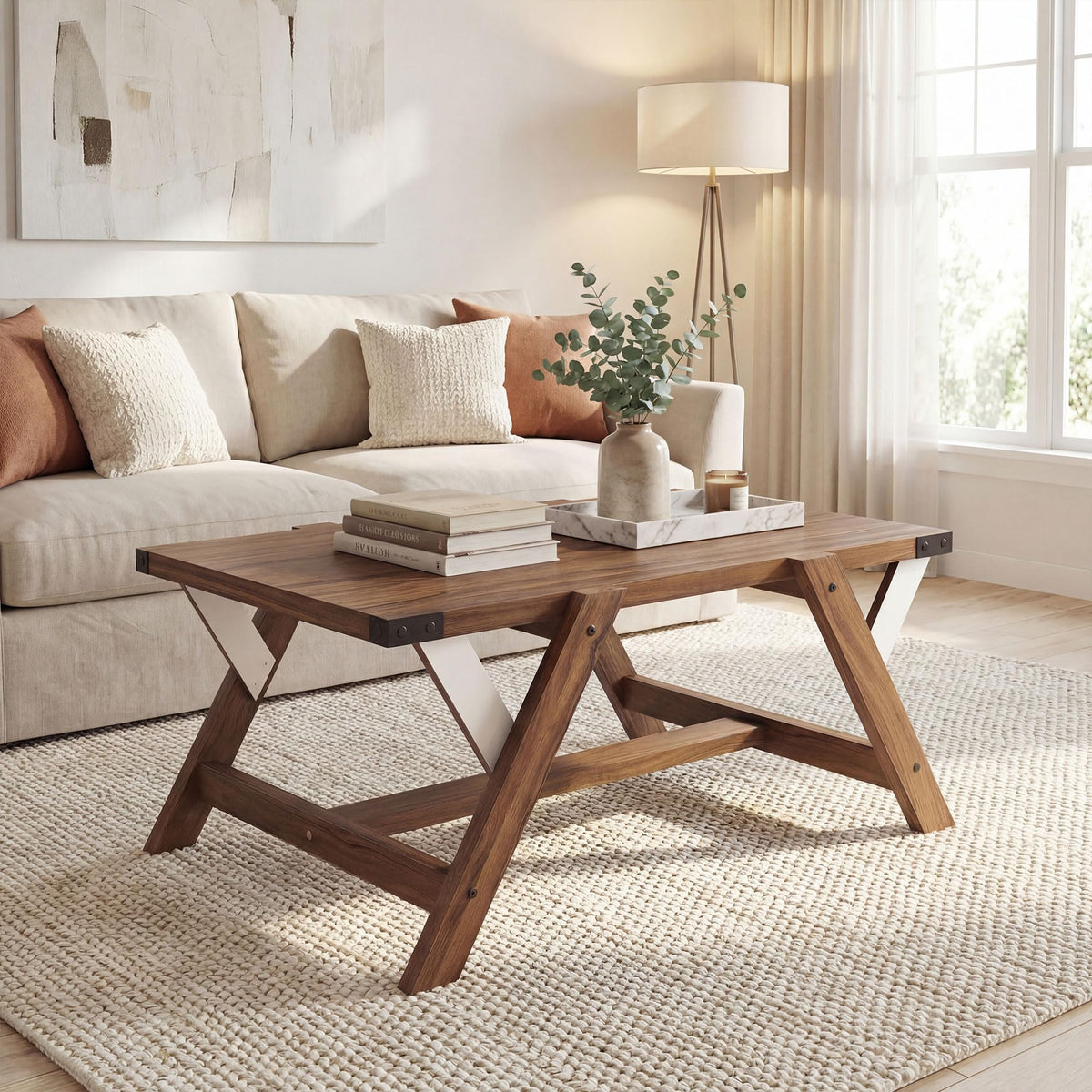 Tangkula 35.5-Inch Rectangle Wooden Center Table for Living Room - Product image 2