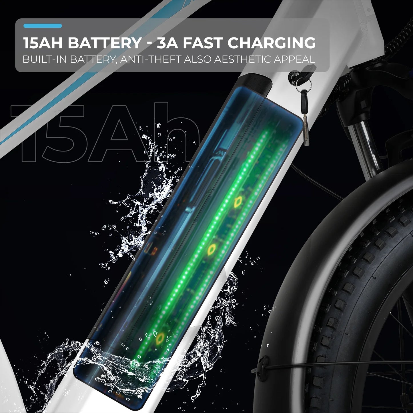 ANCHEER Electric Bike for Adults Peak 1000W Electric Bicycle 48V 15AH Battery Electric Bike 26" x 4.0" Fat - Product image 15