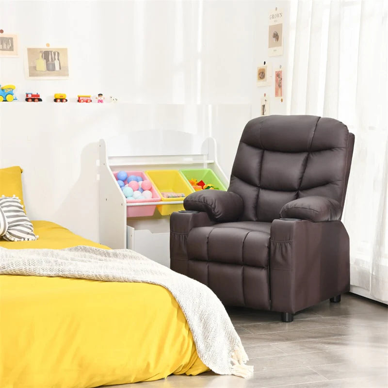 Kids Recliner Chair Adjustable Velvet Lounge Sofa with Cup Holders, 3 Pockets, Retractable Footrest - Product image 28