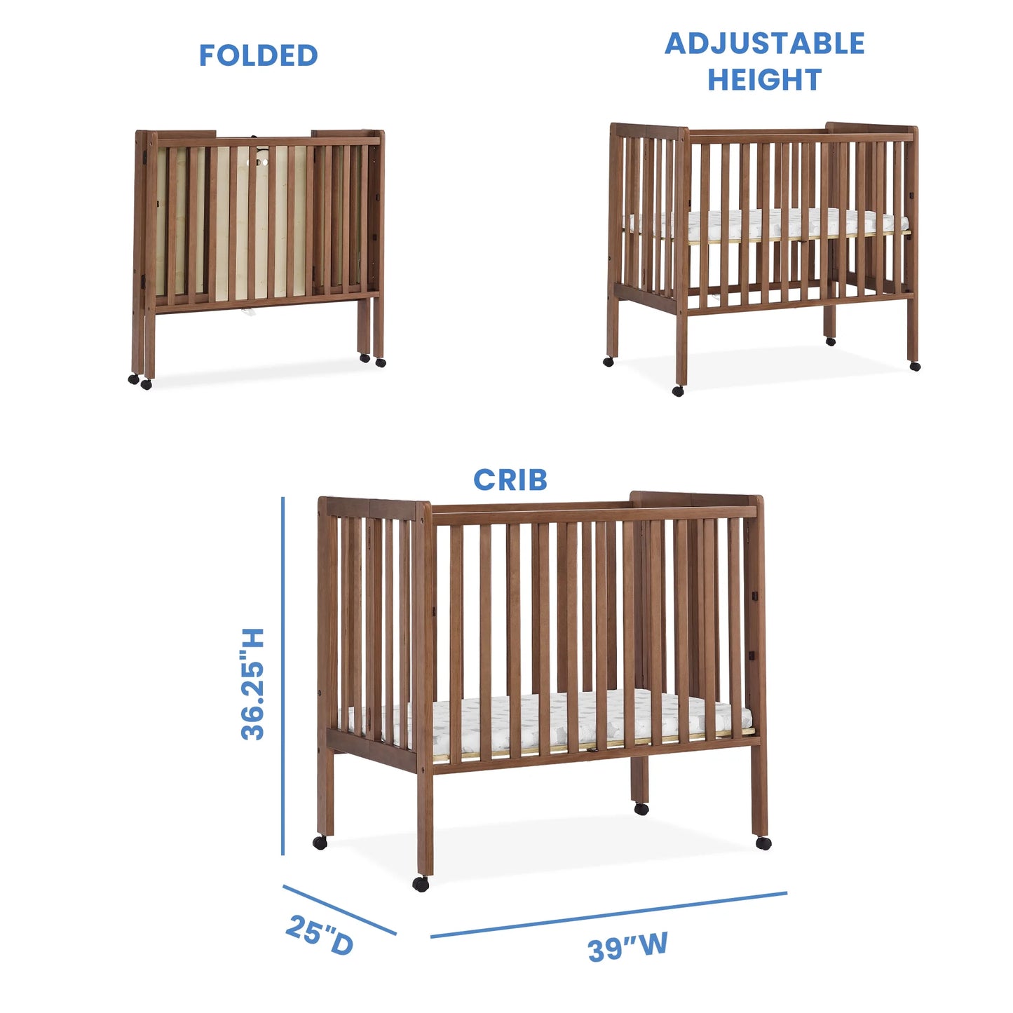 Delta Children Lee Portable Folding Mini Crib with 1.5 - Inch Mattress - Greenguard Gold Certified - Product image 37