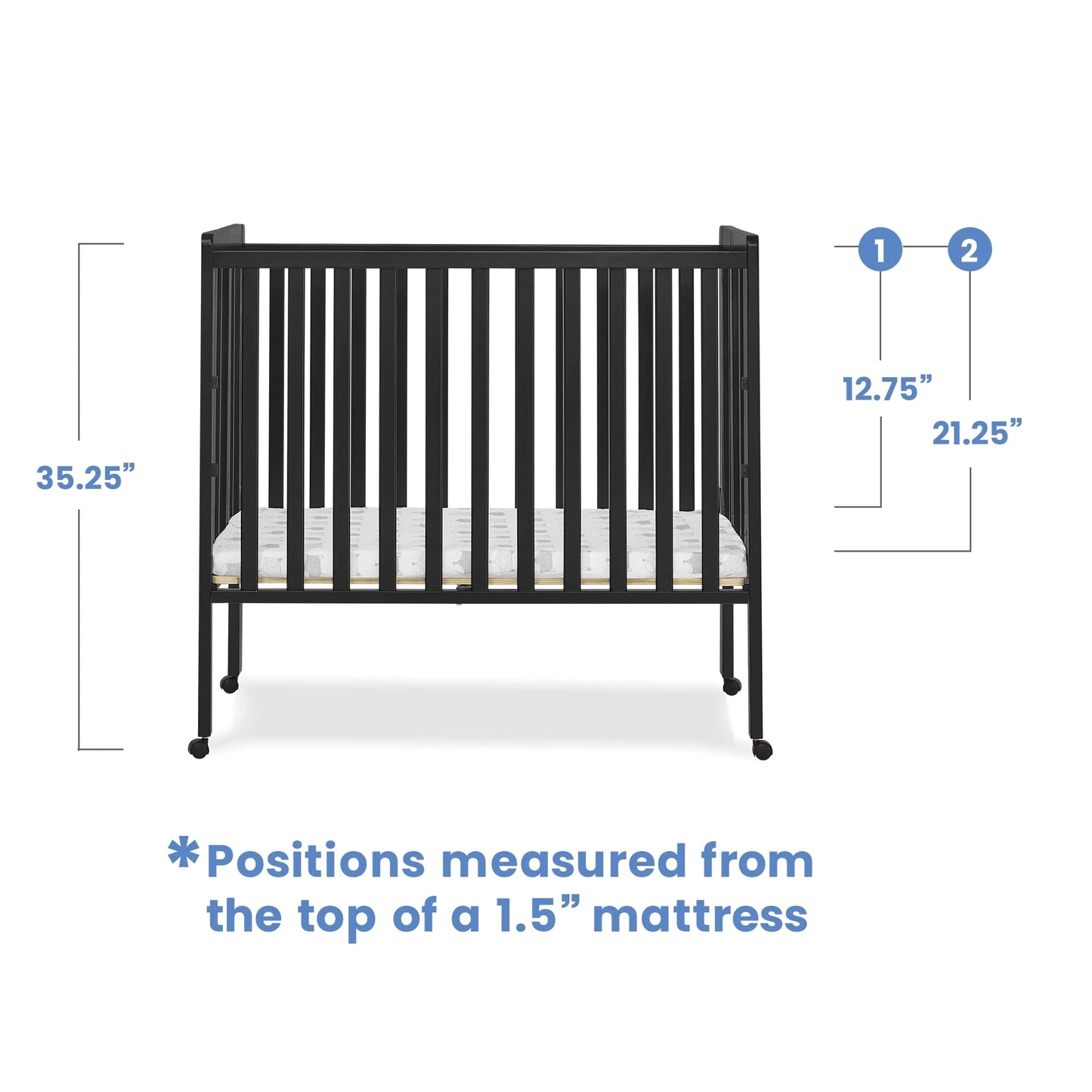 Delta Children Lee Portable Folding Mini Crib with 1.5 - Inch Mattress - Greenguard Gold Certified - Product image 47
