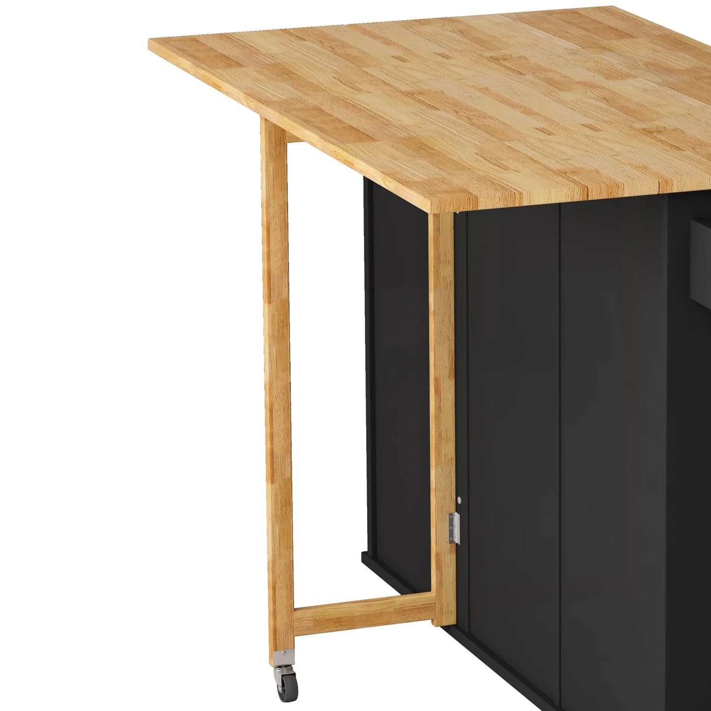 Movable Kitchen Island Cart with 2 Door Cabinet, 2 Drawers and Drop Leaf Top - Product image 14