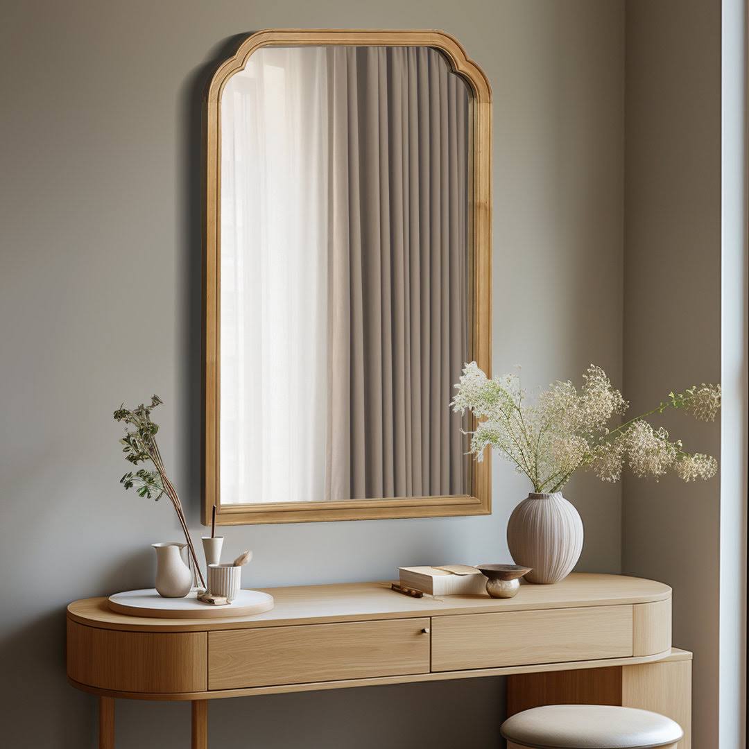 WallBeyond Rectangle Decorative Wall Mirror, Brown - Product image 1