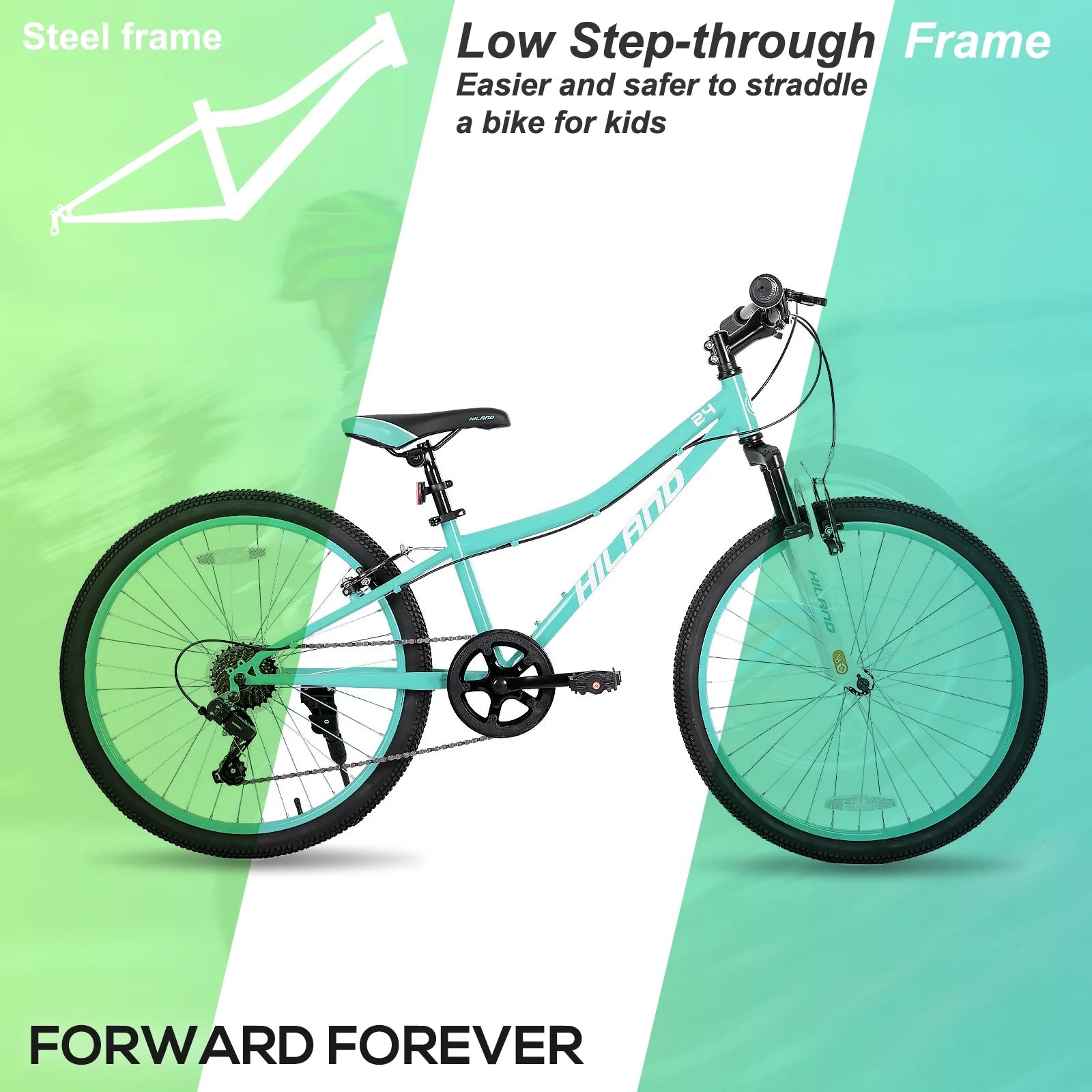 Hiland 24 in Mountain Bike, Front Suspension Fork Bicycles for Adults Multiple Colors