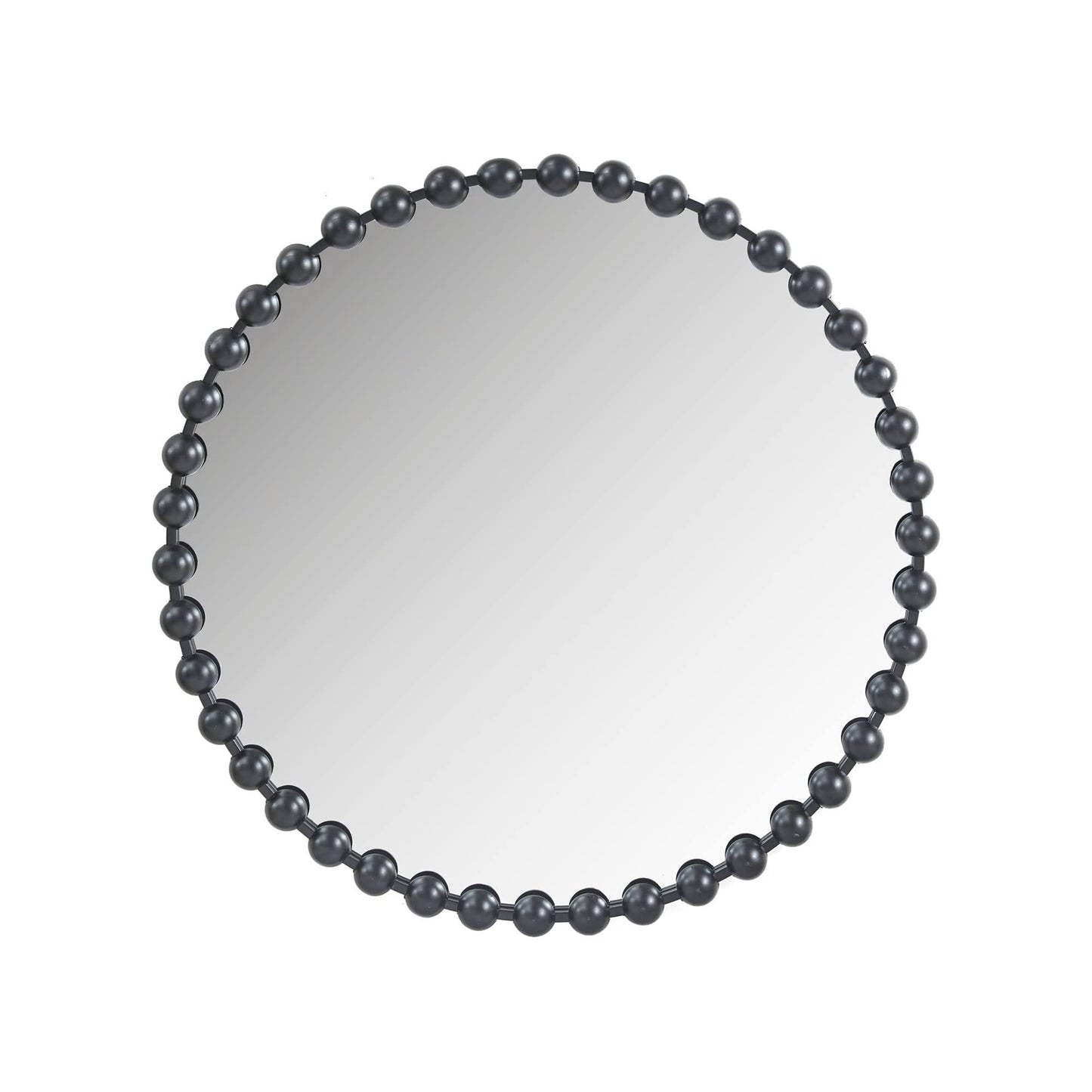 Marlowe Beaded Round Wall Mirror 36"D - Black - Madison Park Signature