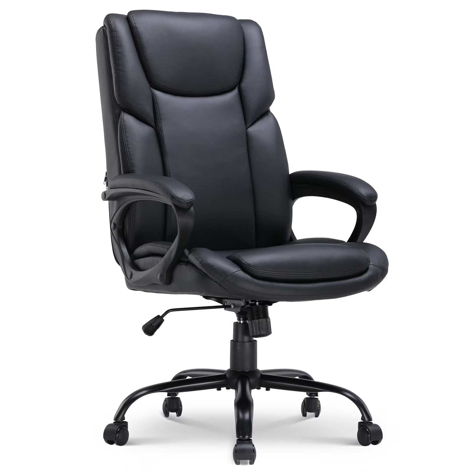 Mainstays Executive Ergonomic High Back Leather Home Office Desk Chair, Black - Product image 1