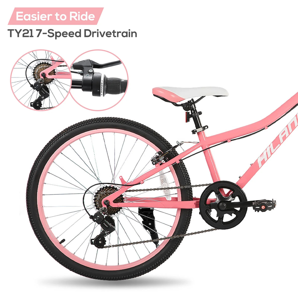 Hiland 24 in Mountain Bike, Front Suspension Fork Bicycles for Adults Multiple Colors