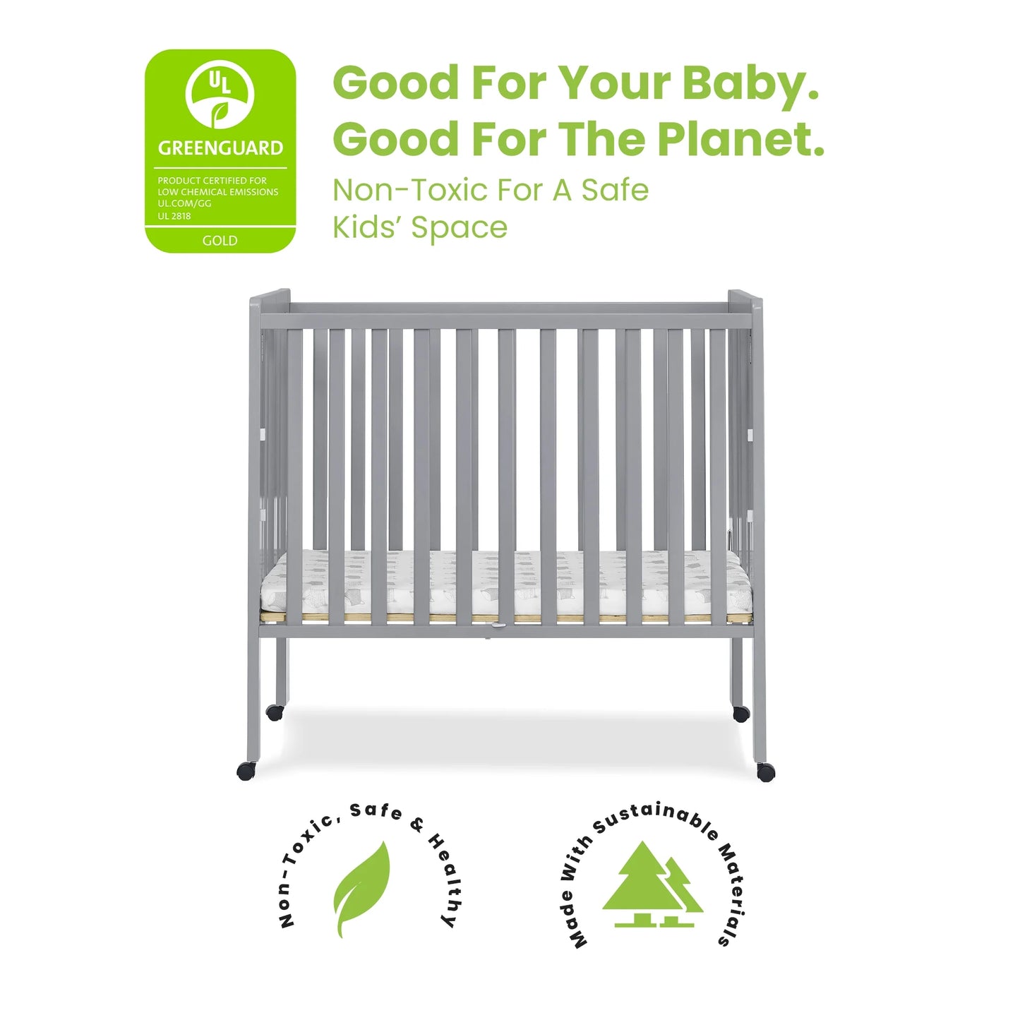 Delta Children Lee Portable Folding Mini Crib with 1.5 - Inch Mattress - Greenguard Gold Certified - Product image 22