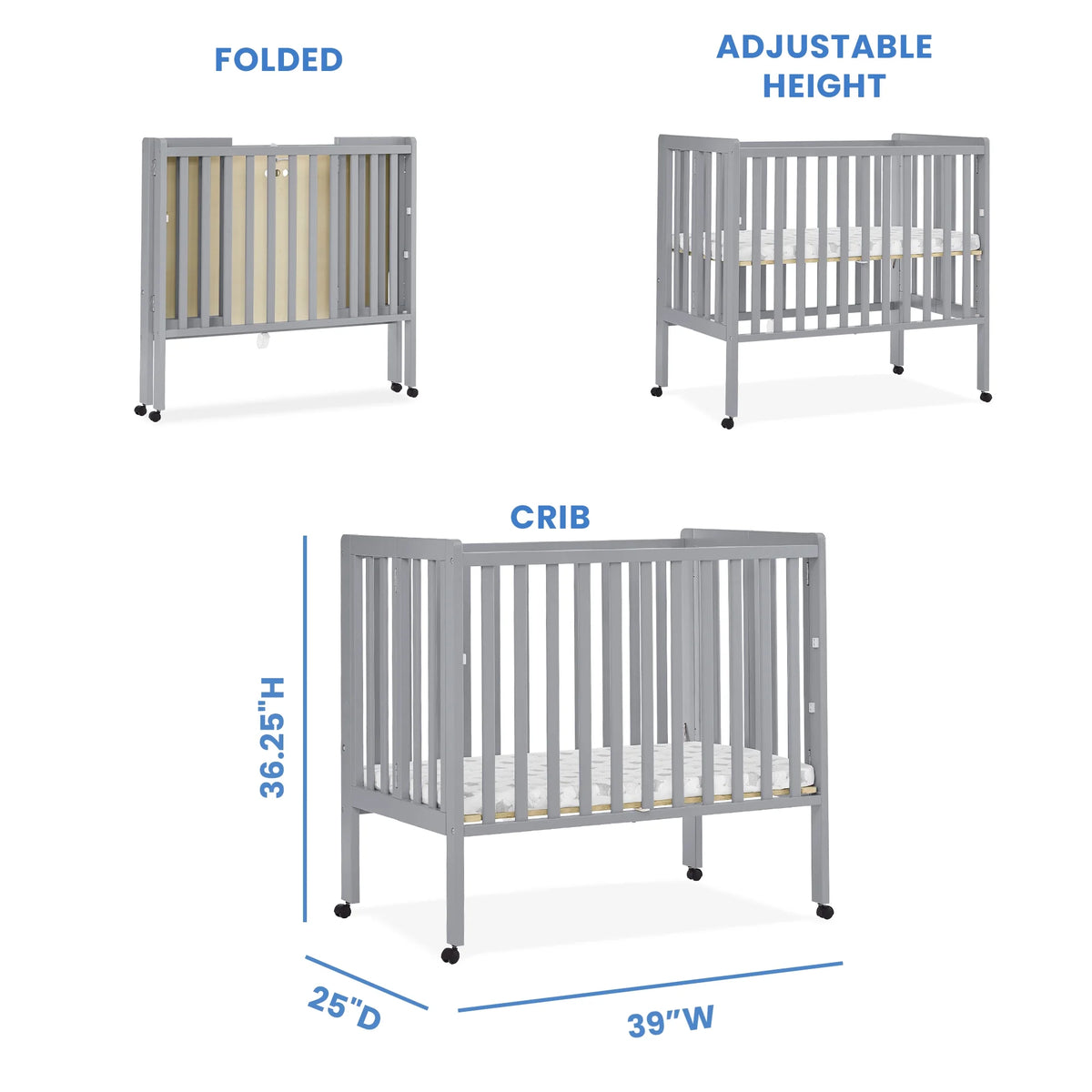Delta Children Lee Portable Folding Mini Crib with 1.5 - Inch Mattress - Greenguard Gold Certified - Product image 23