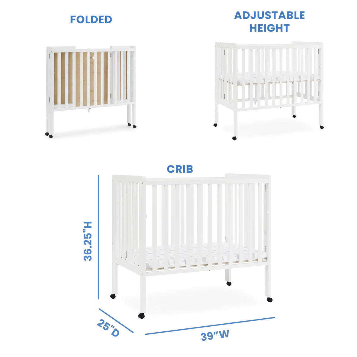 Delta Children Lee Portable Folding Mini Crib with 1.5 - Inch Mattress - Greenguard Gold Certified - Product image 9