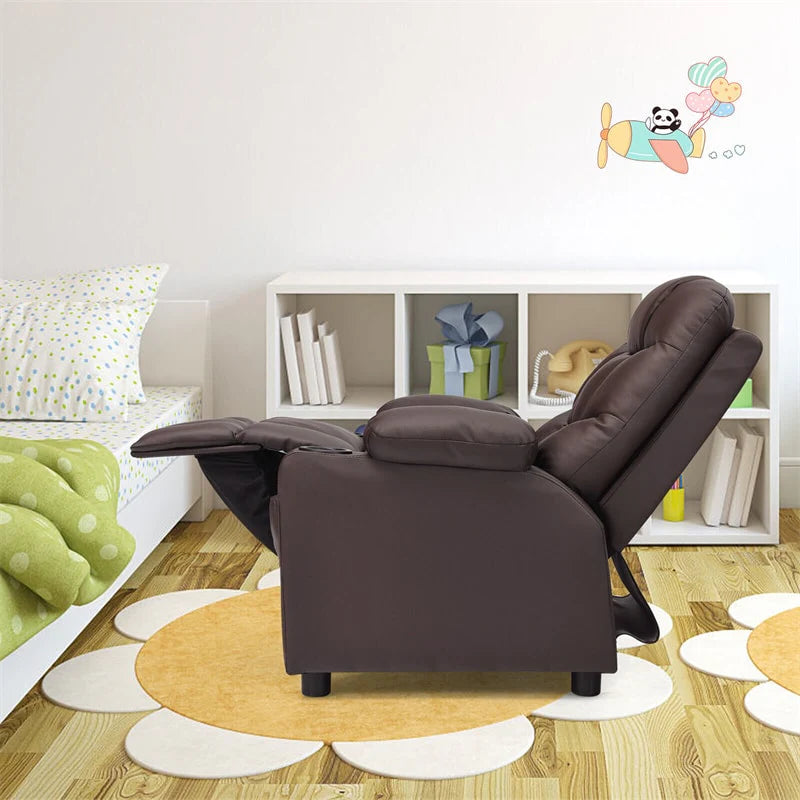 Kids Recliner Chair Adjustable Velvet Lounge Sofa with Cup Holders, 3 Pockets, Retractable Footrest - Product image 35